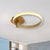 Minimalist LED Ceiling Ring Light 18"/22" W Acrylic Gold Bedroom Semi Flush Mount Lamp in Warm/White/Natural Light Gold Clearhalo 'Ceiling Lights' 'Close To Ceiling Lights' 'Close to ceiling' 'Semi-flushmount' Lighting' 287556