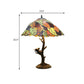1 Light Nightstand Lamp Mediterranean Leaf Stained Glass Table Light in Brass for Indoor Clearhalo 'Lamps' 'Table Lamps' Lighting' 287699