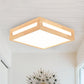 Minimalist LED Flush Light Acrylic Shade Natural Wood Square Box Ceiling Lighting in Warm/White Light Clearhalo 'Ceiling Lights' 'Close To Ceiling Lights' 'Close to ceiling' 'Flush mount' Lighting' 287785