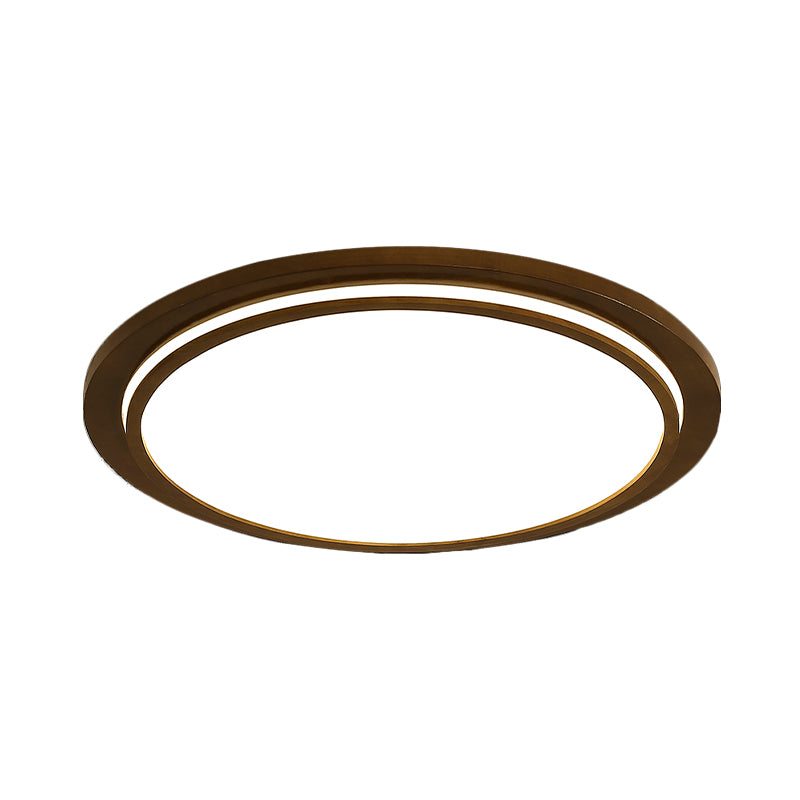 Brown Dish Ceiling Light Modernity 15"/18"/23" Dia LED Wood Flush Mount Fixture in Natural Light Clearhalo 'Ceiling Lights' 'Close To Ceiling Lights' 'Close to ceiling' 'Flush mount' Lighting' 287813