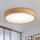 Minimalist Round Wood Ceiling Lamp Kit 12"/16"/19.5" Dia LED Beige Flush Mount Light in Warm/White Light Clearhalo 'Ceiling Lights' 'Close To Ceiling Lights' 'Close to ceiling' 'Flush mount' Lighting' 287903