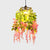 Vintage Style Cylinder/Barrel Cage Hanging Lamp with Artificial Plants 1 Light Metallic Pendant Lighting in Green/Orange Pink Barrel Clearhalo 'Art Deco Pendants' 'Cast Iron' 'Ceiling Lights' 'Ceramic' 'Crystal' 'Industrial Pendants' 'Industrial' 'Metal' 'Middle Century Pendants' 'Pendant Lights' 'Pendants' 'Tiffany' Lighting' 28791