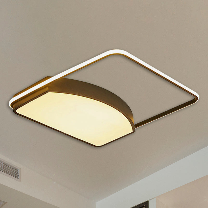 21.5"/37.5" Wide Geometric Flush Light Fixture Contemporary Acrylic Black LED Ceiling Lamp Clearhalo 'Ceiling Lights' 'Close To Ceiling Lights' 'Close to ceiling' 'Flush mount' Lighting' 287950