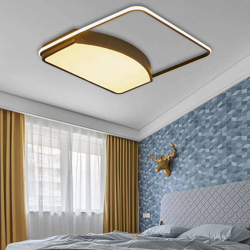 21.5"/37.5" Wide Geometric Flush Light Fixture Contemporary Acrylic Black LED Ceiling Lamp Clearhalo 'Ceiling Lights' 'Close To Ceiling Lights' 'Close to ceiling' 'Flush mount' Lighting' 287951