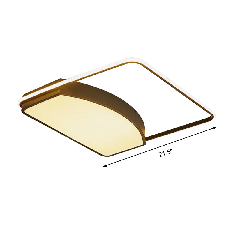 21.5"/37.5" Wide Geometric Flush Light Fixture Contemporary Acrylic Black LED Ceiling Lamp Clearhalo 'Ceiling Lights' 'Close To Ceiling Lights' 'Close to ceiling' 'Flush mount' Lighting' 287953