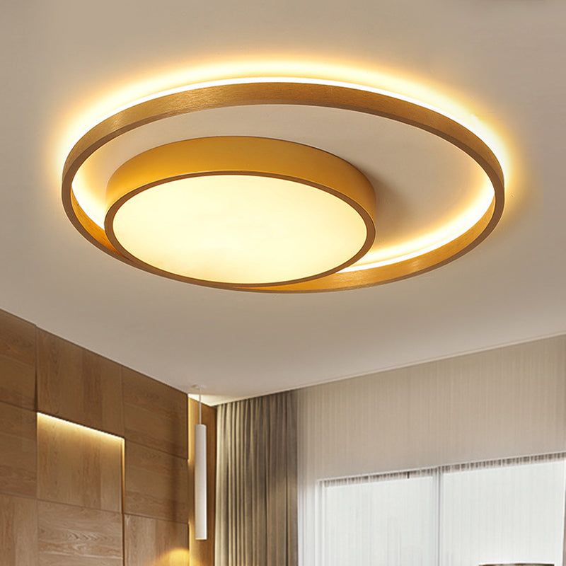 Metal Circular Ceiling Light Fixture Postmodern Gold 16"/23.5" Wide LED Flush Light in Warm/White Light - Clearhalo - 'Ceiling Lights' - 'Close To Ceiling Lights' - 'Close to ceiling' - 'Flush mount' - Lighting' - 288008
