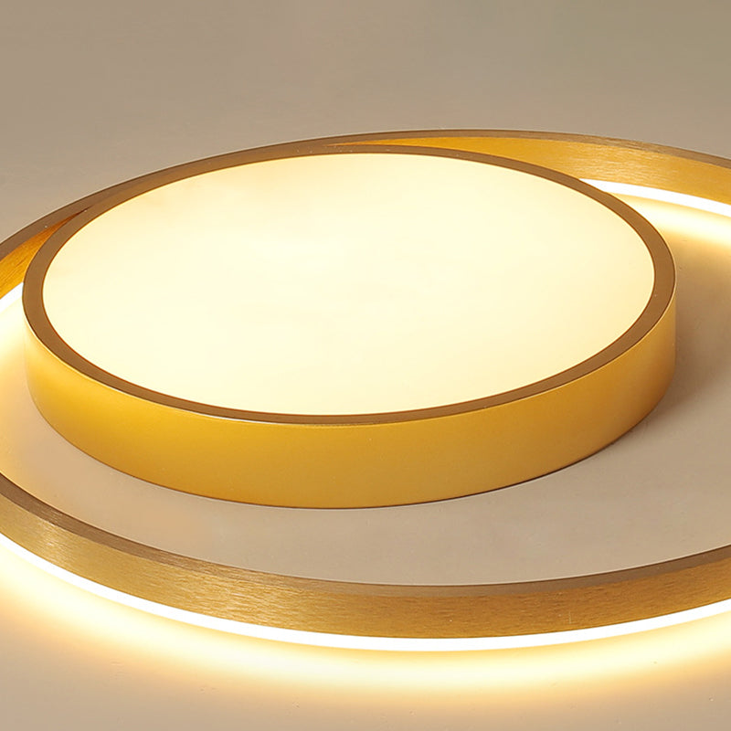 Metal Circular Ceiling Light Fixture Postmodern Gold 16"/23.5" Wide LED Flush Light in Warm/White Light - Clearhalo - 'Ceiling Lights' - 'Close To Ceiling Lights' - 'Close to ceiling' - 'Flush mount' - Lighting' - 288013