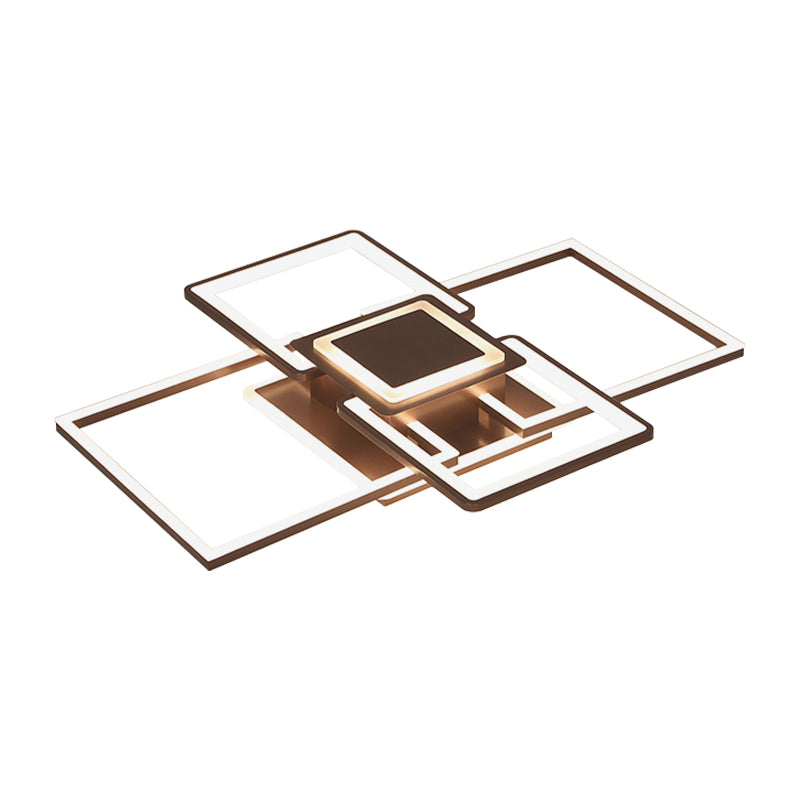 Frame Flush Mount Simple Acrylic 21.5"/25.5"/31.5" Wide LED White/Coffee Ceiling Light Fixture in Warm/White Light Clearhalo 'Ceiling Lights' 'Close To Ceiling Lights' 'Close to ceiling' 'Flush mount' Lighting' 288093