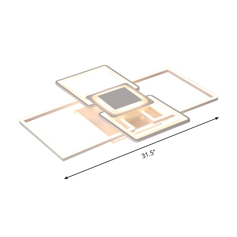 Frame Flush Mount Simple Acrylic 21.5"/25.5"/31.5" Wide LED White/Coffee Ceiling Light Fixture in Warm/White Light Clearhalo 'Ceiling Lights' 'Close To Ceiling Lights' 'Close to ceiling' 'Flush mount' Lighting' 288102