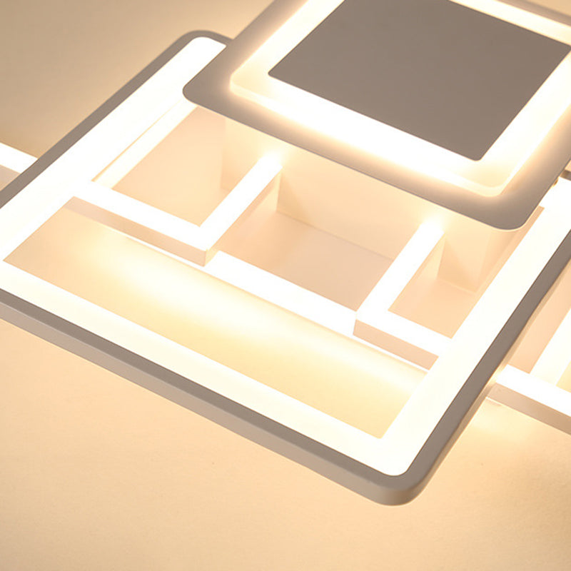 Frame Flush Mount Simple Acrylic 21.5"/25.5"/31.5" Wide LED White/Coffee Ceiling Light Fixture in Warm/White Light Clearhalo 'Ceiling Lights' 'Close To Ceiling Lights' 'Close to ceiling' 'Flush mount' Lighting' 288103