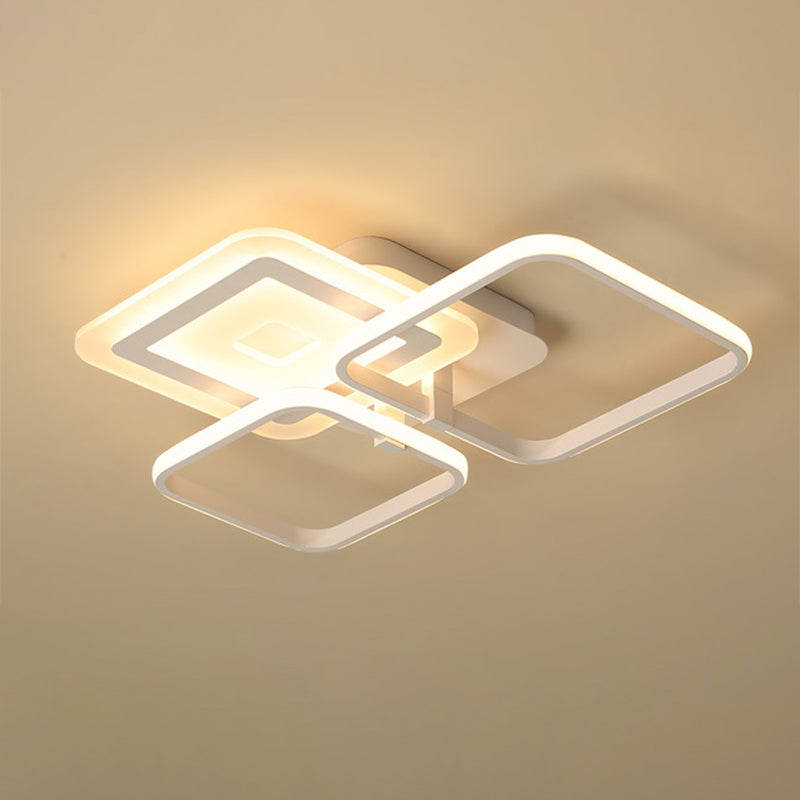 Acrylic Square Semi Flush Simple LED White Close to Ceiling Lighting Fixture in Warm/White Light Clearhalo 'Ceiling Lights' 'Close To Ceiling Lights' 'Close to ceiling' 'Semi-flushmount' Lighting' 288120