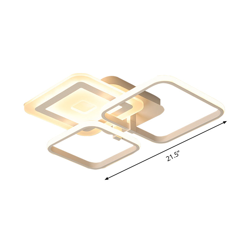 Acrylic Square Semi Flush Simple LED White Close to Ceiling Lighting Fixture in Warm/White Light Clearhalo 'Ceiling Lights' 'Close To Ceiling Lights' 'Close to ceiling' 'Semi-flushmount' Lighting' 288123