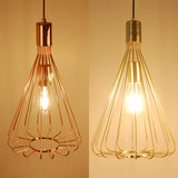 1 Bulb Conical Hanging Light with Cage Shade Vintage Loft Polished Brass/Copper Metallic Pendant Lamp for Kitchen Clearhalo 'Art Deco Pendants' 'Cast Iron' 'Ceiling Lights' 'Ceramic' 'Crystal' 'Industrial Pendants' 'Industrial' 'Metal' 'Middle Century Pendants' 'Pendant Lights' 'Pendants' 'Tiffany' Lighting' 28814