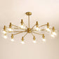 Radial Hanging Light Postmodern Clear Glass 8/12 Lights Gold Chandelier Light Fixture Clearhalo 'Ceiling Lights' 'Chandeliers' 'Glass shade' 'Glass' 'Modern Chandeliers' 'Modern' Lighting' 288263