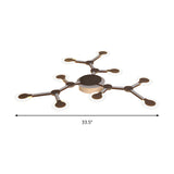 Starburst Flushmount Minimalist Acrylic 33.5"/39" Wide 9/12 Heads Brown Ceiling Mount Light Fixture in Warm/White Light Clearhalo 'Ceiling Lights' 'Close To Ceiling Lights' 'Close to ceiling' 'Flush mount' Lighting' 288360