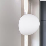 White Glass Oval Ceiling Pendant Light Simple Style 6"/9"/12.5" Wide 1 Light Hanging Lamp Kit White Clearhalo 'Ceiling Lights' 'Chandeliers' 'Glass shade' 'Glass' 'Island Lights' 'Modern Pendants' 'Modern' 'Pendant Lights' 'Pendants' Lighting' 288366