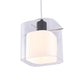 Square Hanging Light Fixture Modern Clear and White Glass 1 Head Black Pendant Ceiling Light Clearhalo 'Ceiling Lights' 'Modern Pendants' 'Modern' 'Pendant Lights' 'Pendants' Lighting' 288424