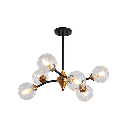 Nordic Bubble Hanging Lamp Kit Clear/Amber/Smoke Gray Dimpled Glass 6/10 Heads Chandelier Lamp for Dining Room Clearhalo 'Ceiling Lights' 'Chandeliers' 'Clear' 'Glass shade' 'Glass' 'Industrial' 'Modern Chandeliers' 'Modern' 'Tiffany' 'Traditional Chandeliers' Lighting' 288673