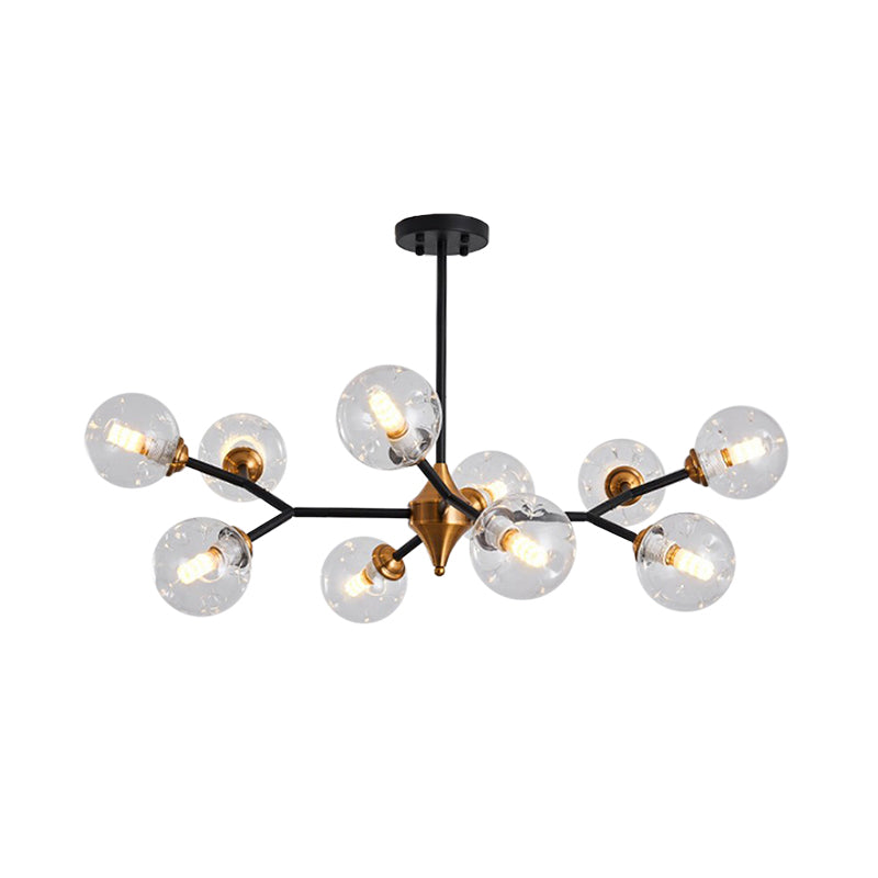 Nordic Bubble Hanging Lamp Kit Clear/Amber/Smoke Gray Dimpled Glass 6/10 Heads Chandelier Lamp for Dining Room Clearhalo 'Ceiling Lights' 'Chandeliers' 'Clear' 'Glass shade' 'Glass' 'Industrial' 'Modern Chandeliers' 'Modern' 'Tiffany' 'Traditional Chandeliers' Lighting' 288679