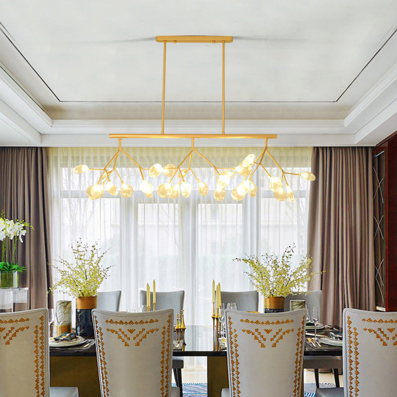 Postmodern Bubble Chandelier Lamp Clear Glass 27 Heads Dining Room Hanging Light Kit in Black/Gold Clearhalo 'Ceiling Lights' 'Chandeliers' 'Glass shade' 'Glass' 'Island Lights' 'Pendant Lights' Lighting' 288831