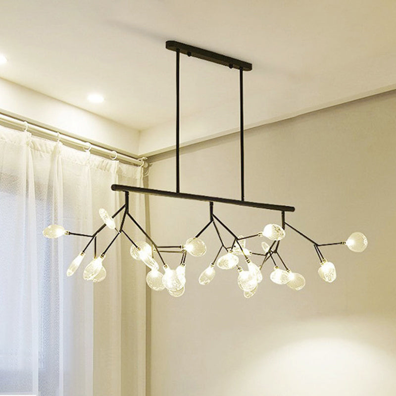 Postmodern Bubble Chandelier Lamp Clear Glass 27 Heads Dining Room Hanging Light Kit in Black/Gold Clearhalo 'Ceiling Lights' 'Chandeliers' 'Glass shade' 'Glass' 'Island Lights' 'Pendant Lights' Lighting' 288836