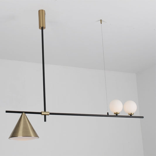 Metal Cone Island Light Contemporary 3 Heads Dining Room Hanging Ceiling Light in Gold/Black Gold Clearhalo 'Ceiling Lights' 'Glass shade' 'Glass' 'Island Lights' 'Pendant Lights' Lighting' 288859