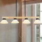 Nordic Linear Wood Hanging Light 4 Heads Island Ceiling Light in Gold/Black Finish with Cone Opal Glass Shade Clearhalo 'Ceiling Lights' 'Island Lights' Lighting' 289140