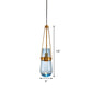 Cone Pendant Light Postmodern Blue/Clear Glass 1 Head Bedroom Hanging Light Kit in Gold Clearhalo 'Ceiling Lights' 'Modern Pendants' 'Modern' 'Pendant Lights' 'Pendants' Lighting' 289157
