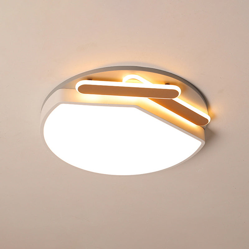 Round Metal Ceiling Mounted Fixture Contemporary Gold/Black and White 16.5"/20.5" Wide LED Ceiling Light in Warm/White Light/Remote Control Stepless Dimming Gold Clearhalo 'Ceiling Lights' 'Close To Ceiling Lights' 'Close to ceiling' 'Flush mount' Lighting' 289199