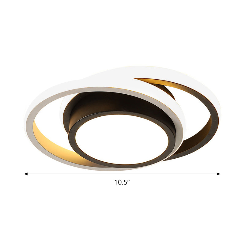 Black Round/Square Ceiling Light Fixture Contemporary Metal LED Flush Light in Warm/White/3 Color Light Clearhalo 'Ceiling Lights' 'Close To Ceiling Lights' 'Close to ceiling' 'Flush mount' Lighting' 289403