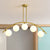 Metal Arc Design Chandelier Lighting Modernist Style 5/7/9 Lights Ceiling Pendant Light with Clear/White Glass Ball Shade 5 White Clearhalo 'Ceiling Lights' 'Chandeliers' 'Clear' 'Glass shade' 'Glass' 'Industrial' 'Modern Chandeliers' 'Modern' 'Tiffany' 'Traditional Chandeliers' Lighting' 289505