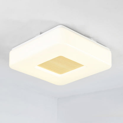 Square Flush Light Modernism Acrylic 8"/14.5"/18.5" Wide LED White Ceiling Mounted Fixture in Warm/White Light White Warm Clearhalo 'Ceiling Lights' 'Close To Ceiling Lights' 'Close to ceiling' 'Flush mount' Lighting' 289589
