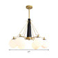 Modern Style Global Chandelier Light Fixture Milky Glass 6/8 Lights Living Room Ceiling Pendant Light in Gold Clearhalo 'Ceiling Lights' 'Chandeliers' 'Close To Ceiling Lights' 'Glass shade' 'Glass' 'Modern Chandeliers' 'Modern' Lighting' 289988