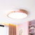Metal Circle Flush Light Contemporary LED Pink/Yellow/Blue Ceiling Mounted Fixture with Acrylic Diffuser in Warm/White Light Pink Clearhalo 'Ceiling Lights' 'Close To Ceiling Lights' 'Close to ceiling' 'Flush mount' Lighting' 290000