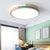 Metal Circle Flush Light Contemporary LED Pink/Yellow/Blue Ceiling Mounted Fixture with Acrylic Diffuser in Warm/White Light Green Clearhalo 'Ceiling Lights' 'Close To Ceiling Lights' 'Close to ceiling' 'Flush mount' Lighting' 290014