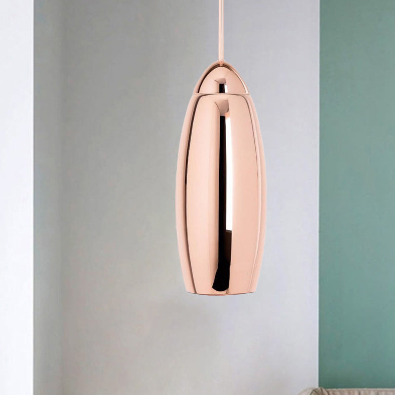 Modern 1 Head Hanging Light Copper Oval/Globe/Strip Pendant Ceiling Light with Mirror Glass Shade, 8"/16"/19.5" Wide Copper 8" Clearhalo 'Ceiling Lights' 'Modern Pendants' 'Modern' 'Pendant Lights' 'Pendants' Lighting' 290128