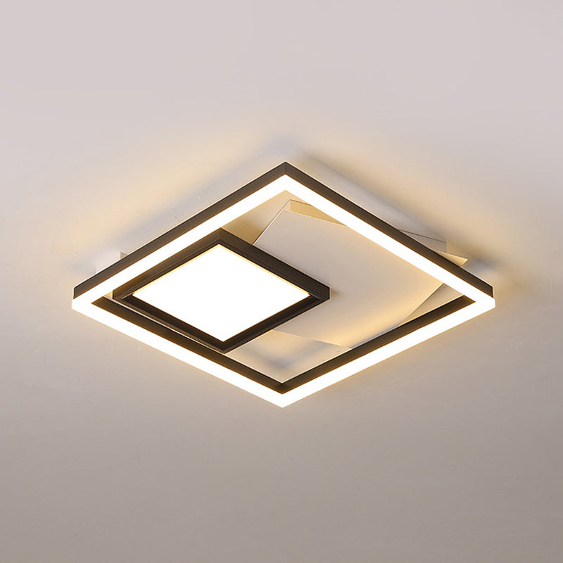 LED Flush Mount Light Rectangle Ceiling Black-White Clearhalo 'Ceiling Lights' 'Close To Ceiling Lights' 'Close to ceiling' 'Flush mount' Lighting' 290241