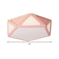 Geometric Flush Light Modern Acrylic White/Pink/Yellow LED Ceiling Mounted Fixture in Warm/White Light, 16"/19.5" Wide Clearhalo 'Ceiling Lights' 'Close To Ceiling Lights' 'Close to ceiling' Lighting' 290357