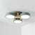 Circular Semi Flush Mount Macaron Metal 4 Heads 21"/24.5" Wide Grey/Green Ceiling Light Fixture with Acrylic Diffuser Green 21" Clearhalo 'Ceiling Lights' 'Close To Ceiling Lights' 'Close to ceiling' 'Semi-flushmount' Lighting' 290376