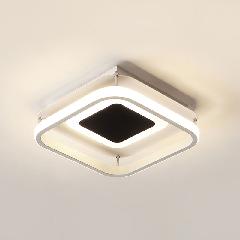 Square Acrylic Ceiling Light Modernism Black LED Flush Mount Light Fixture in Warm/White Light/Remote Control Stepless Dimming Black Clearhalo 'Ceiling Lights' 'Close To Ceiling Lights' 'Close to ceiling' 'Semi-flushmount' Lighting' 290426
