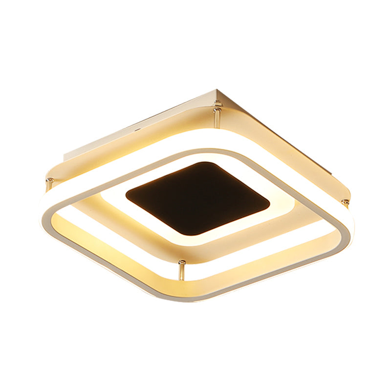 Square Acrylic Ceiling Light Modernism Black LED Flush Mount Light Fixture in Warm/White Light/Remote Control Stepless Dimming Clearhalo 'Ceiling Lights' 'Close To Ceiling Lights' 'Close to ceiling' 'Semi-flushmount' Lighting' 290429