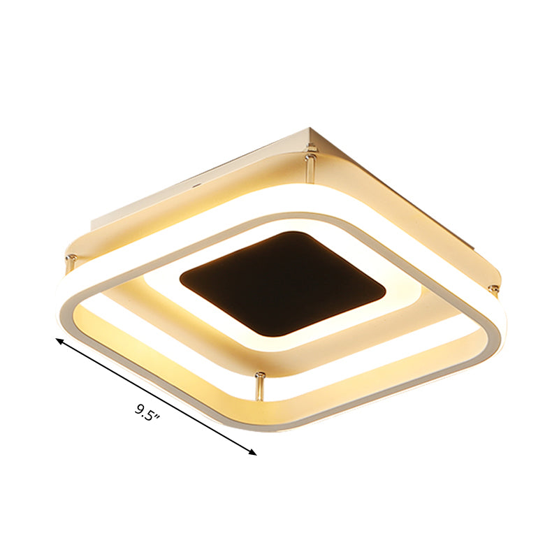 Square Acrylic Ceiling Light Modernism Black LED Flush Mount Light Fixture in Warm/White Light/Remote Control Stepless Dimming Clearhalo 'Ceiling Lights' 'Close To Ceiling Lights' 'Close to ceiling' 'Semi-flushmount' Lighting' 290430