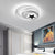 Circle Ceiling Fixture Contemporary Acrylic Black and White 16"/19.5" Wide LED Flush Mount Fixture in White Light/Remote Control Stepless Dimming Black-White White Clearhalo 'Ceiling Lights' 'Close To Ceiling Lights' 'Close to ceiling' 'Flush mount' Lighting' 290434