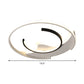 Acrylic Semicircle Ceiling Lighting Simple Style Black and White 16"/19.5" Wide LED Flush Mount Light, Warm Light/Remote Control Stepless Dimming Clearhalo 'Ceiling Lights' 'Close To Ceiling Lights' 'Close to ceiling' 'Flush mount' Lighting' 290450