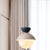 Hourglass Pendant Light Macaron Metal 1 Light Dark Blue and Gray/Dark Blue and Pink/Dark Blue and Pink Hanging Light with Globe White Glass Shade Dark Blue Gray Clearhalo 'Ceiling Lights' 'Modern Pendants' 'Modern' 'Pendant Lights' 'Pendants' Lighting' 290506
