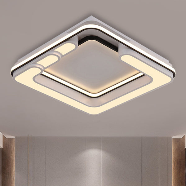 正方形の天井取り付け型ライト 現代的なアクリル製の白黒 LED