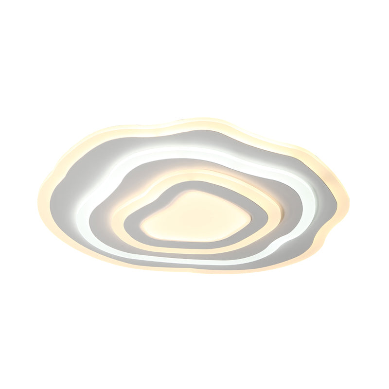 Ultra Thin Acrylic Ripple Ceiling Lamp 19.5"/23.5" W Simple White LED Flush Lighting in Warm/White Light Clearhalo 'Ceiling Lights' 'Close To Ceiling Lights' 'Close to ceiling' 'Flush mount' Lighting' 290590