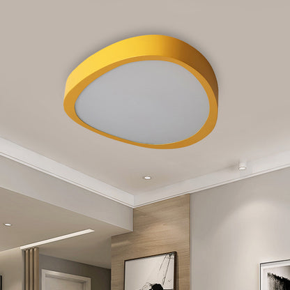 LED Living Room Ceiling Flush Mount Yellow Flush Light Fixture with Triangle Acrylic Shade in Warm/White Light, 14"/18"/21.5" Long Yellow Clearhalo 'Ceiling Lights' 'Close To Ceiling Lights' 'Close to ceiling' 'Flush mount' Lighting' 290725
