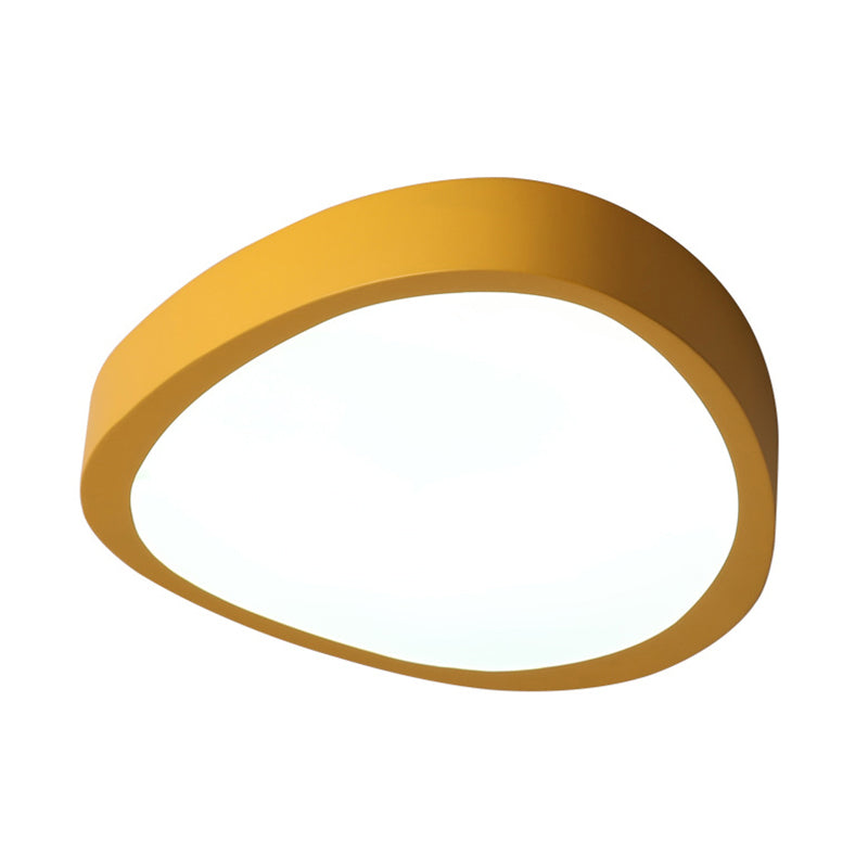 LED Living Room Ceiling Flush Mount Yellow Flush Light Fixture with Triangle Acrylic Shade in Warm/White Light, 14"/18"/21.5" Long Clearhalo 'Ceiling Lights' 'Close To Ceiling Lights' 'Close to ceiling' 'Flush mount' Lighting' 290729