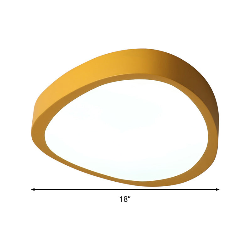 LED Living Room Ceiling Flush Mount Yellow Flush Light Fixture with Triangle Acrylic Shade in Warm/White Light, 14"/18"/21.5" Long Clearhalo 'Ceiling Lights' 'Close To Ceiling Lights' 'Close to ceiling' 'Flush mount' Lighting' 290731